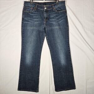 Y2K Lucky Brand Dungarees Jeans Womens 32x30 Blue Medium Wash Midrise Flare